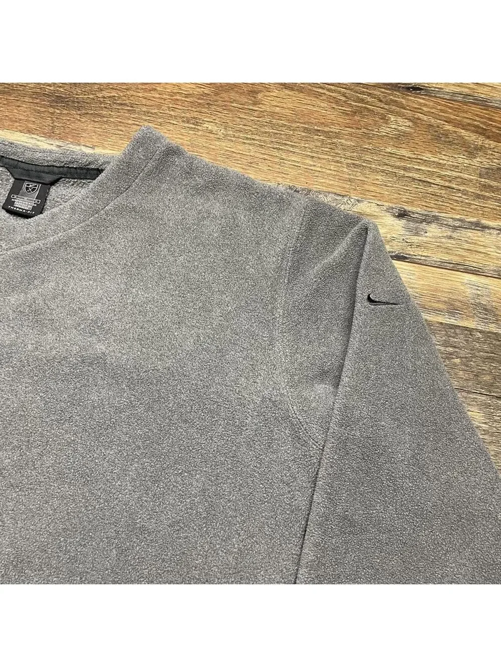 Vintage Nike Golf Therma-Fit Men's Medium Gray Pullover V Neck Fleece Sweater